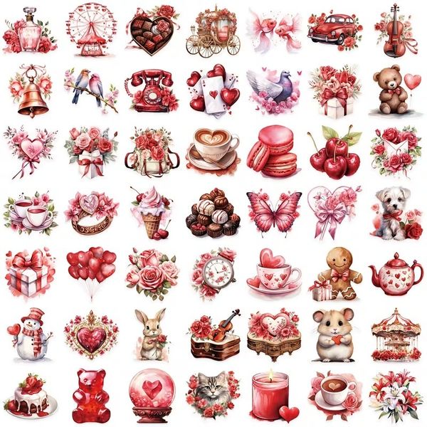 پک استیکر شیشه ای ولنتاینی 10 تایی
