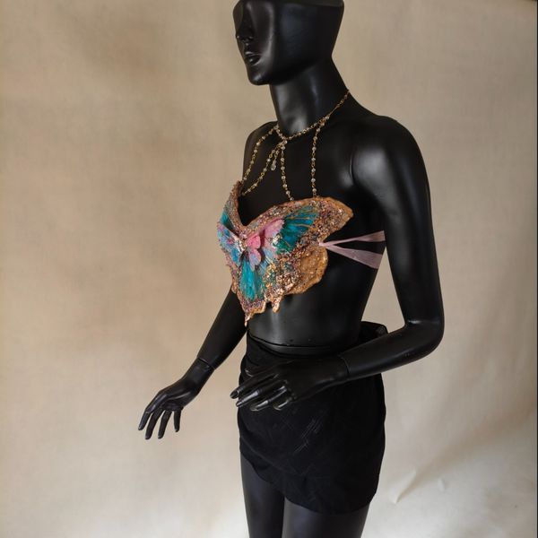 کراپ تاپ پروانه ای( نقاشی شده) کد2