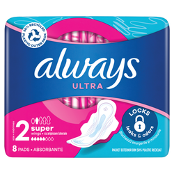 نوار بهداشتی آلویز always سوپر الترا بسته 8 عددی