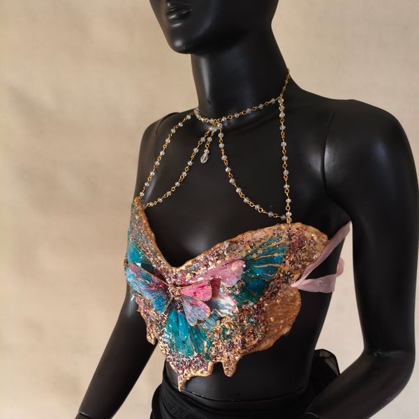 کراپ تاپ پروانه ای( نقاشی شده) کد2