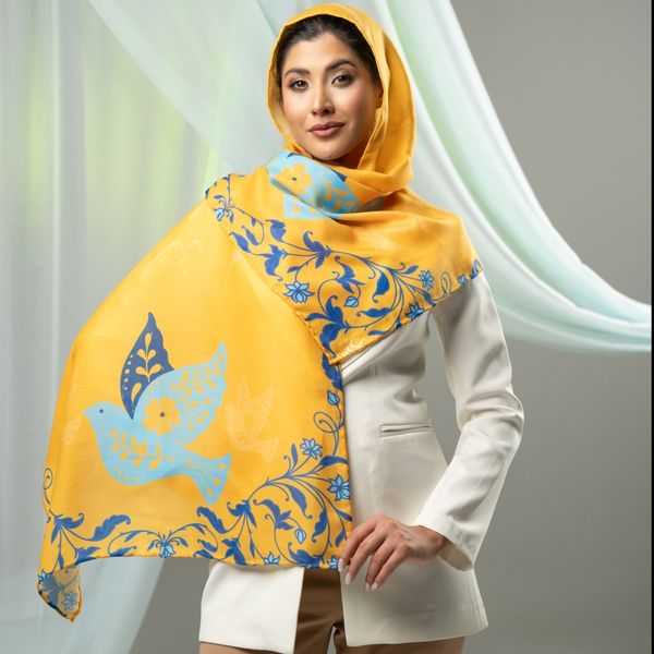 شال مرغ امین زرد رنگ