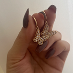 گوشواره طرح پروانه استیل