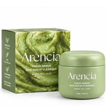 شوینده صورت برنج و چای سبز آرنسیا مدل Fresh Green Rice Mochi Cleanser حجم 120 گرم