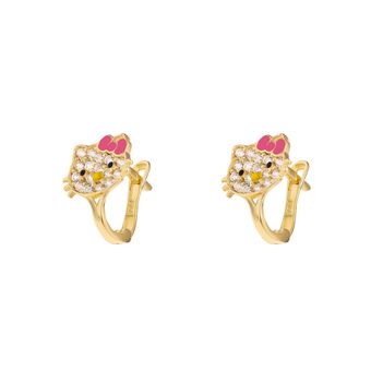 گوشواره طلا 18 عیار دخترانه گالری طلای مریم اکرمی مدل کیتی