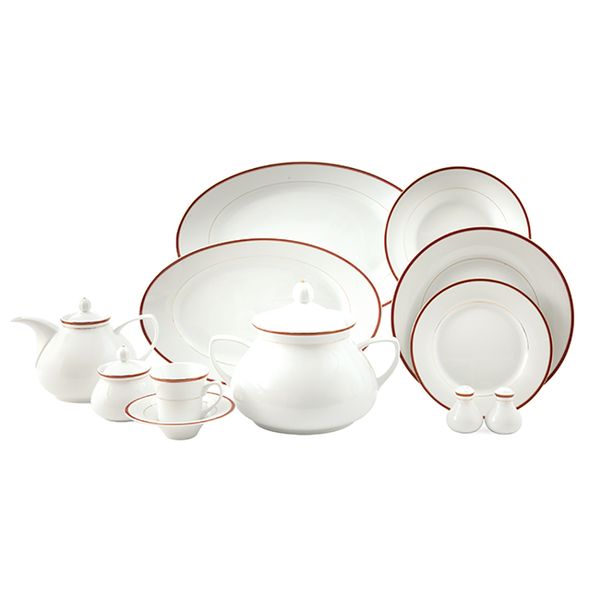 سرویس غذاخوری 108 پارچه چینی زرین ایران سری شهرزاد مدل سپینود درجه یک