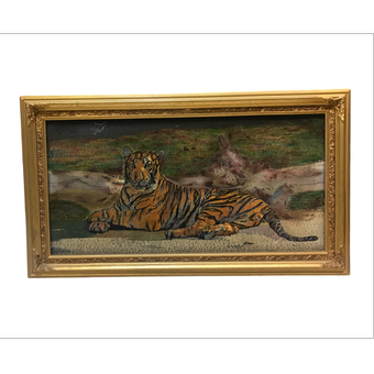 تابلوفرش دستبافت تبریز ببرنشسته