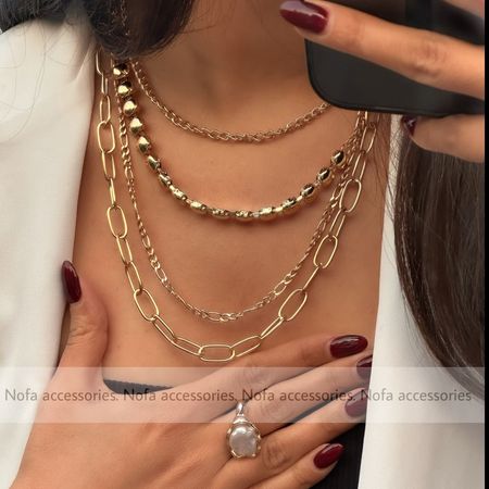 گردنبند 4 رج طلایی