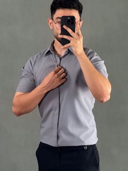 پیراهن دوشین آستین کوتاه طوسی 2003