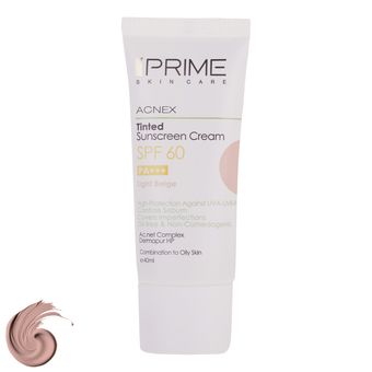 کرم ضدآفتاب رنگی SPF60 پرایم | مناسب پوست چرب و مختلط 40 میلی لیتر