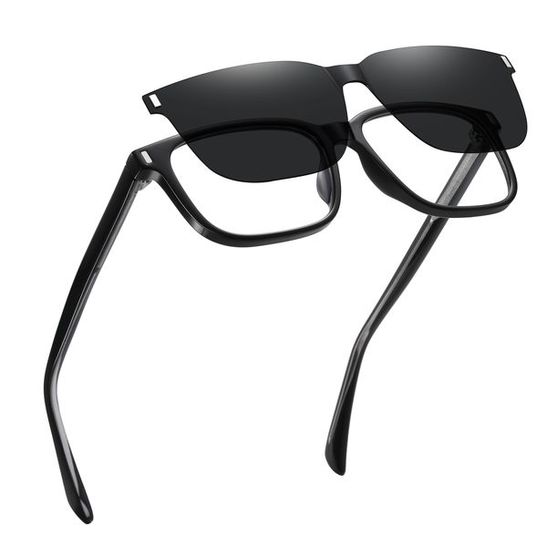 فریم عینک طبی مدل CG7201C01P109 Polarized Double Switch به همراه کاور آفتابی