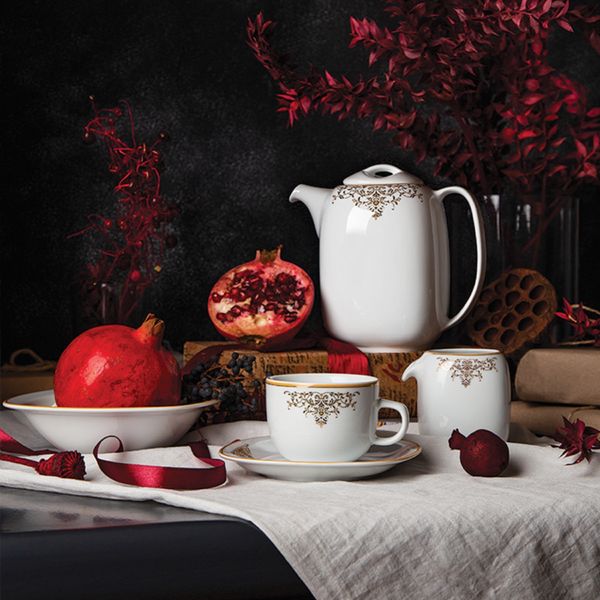 سرویس غذاخوری 98 پارچه 12 نفر چینی زرین ایران مدل کواترو مونت کارلو درجه عالی