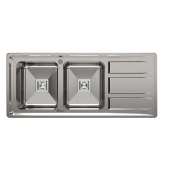 سینک ظرفشویی استیل توکار دو لگنه بیمکث مدل 4402