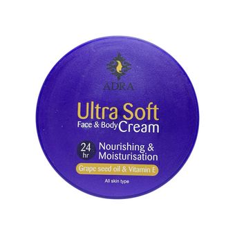 کرم مغذی و محافظت کننده صورت و بدن آدرا  مدل هسته انگور مناسب انواع پوست حجم 200 میلی لیتر