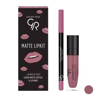 رژلب مایع گلدن رز مدل Long Lasting به همراه مداد لب گلدن رز مدل Dream