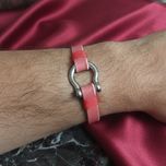 دستبند چرم طبیعی مردانه بند باریک برسانو مدل آریانا کد 4622