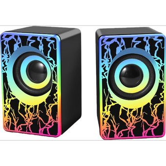 اسپیکر دوتیکه گیمینگ کامپیوتر و لپ تاپ RGB مدل HT-2049