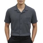 پیراهن آستین کوتاه یقه برگردان با تنخور معمولی (regular fit) مردانه مدل MDSS-CH8587
