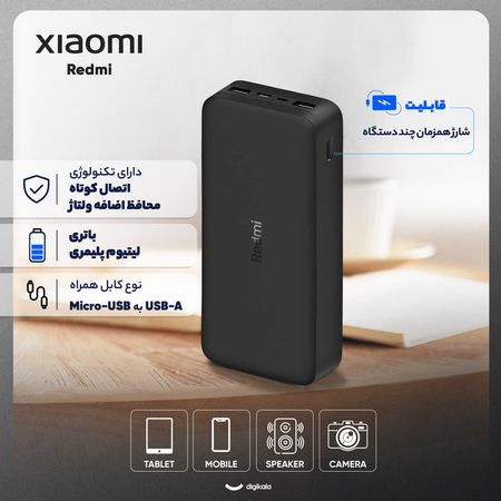 پاوربانک مدل Redmi ظرفیت 20000 میلی آمپرساعت