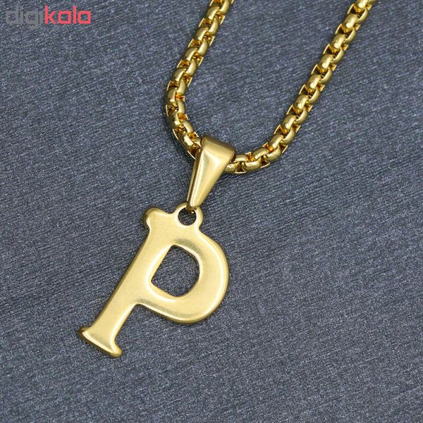 گردنبند مردانه طرح حرف P کد h09