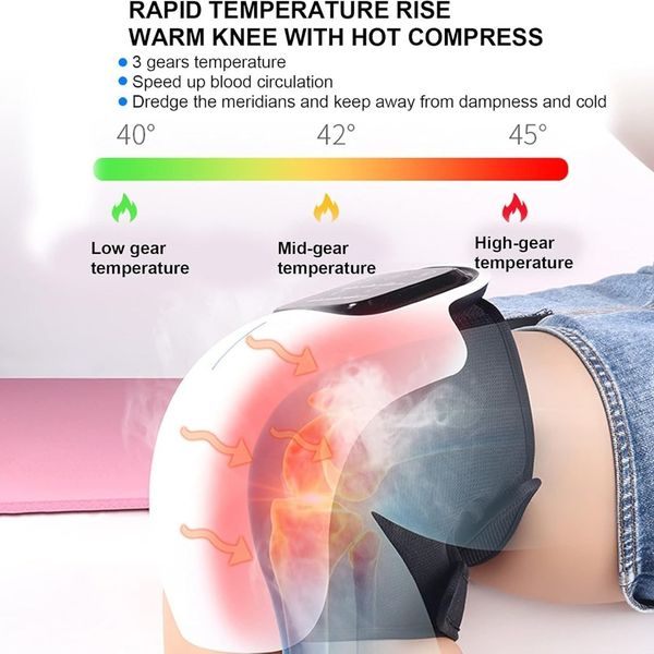 ماساژور زانو هوشمند HEATED KNEE MASSAGER (4کاره لیزر مادون قرمز ماساژ و حرارت)