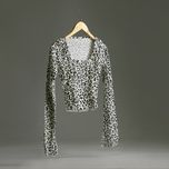 کراپ یقه خشتی پلنگی