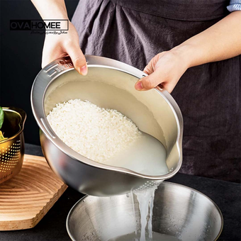 آبکش برنج شور تمام استیل