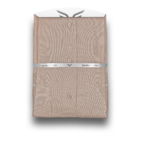 پیراهن مردانه کرم خاکی پارچه فلورا