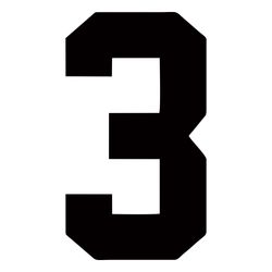 استیکر لباس و پارچه طرح عدد 3 مجموعه 2 عددی