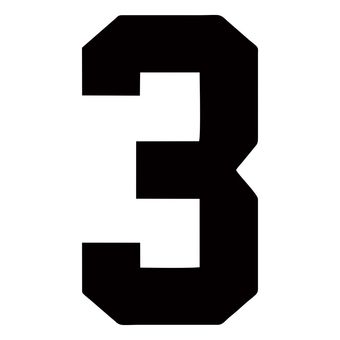 استیکر لباس و پارچه طرح عدد 3 مجموعه 2 عددی