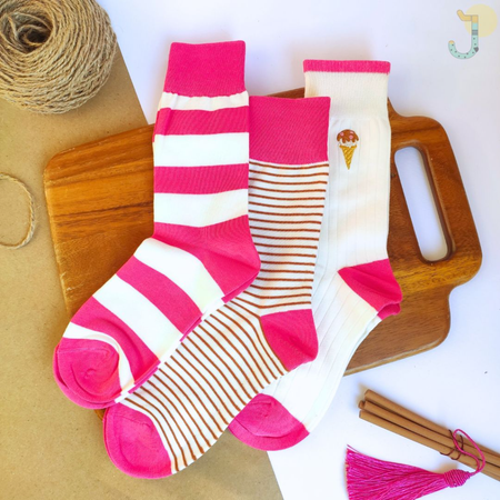 جوراب ساقدار زنانه طرح میکس فشن (1) برند وارداتی