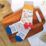 جوراب ساقدار یونیسکس طرح اشکال هندسی برند ترک EGS Socks