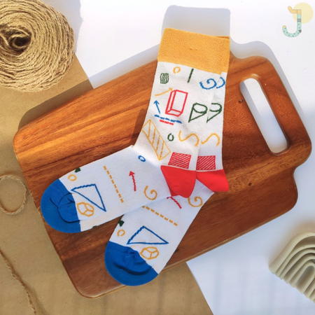 جوراب ساقدار یونیسکس طرح اشکال هندسی برند ترک EGS Socks