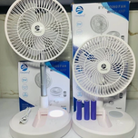 پنکه شارژی تاشو دیپ کینگ مدل DK-138 سایز 8 اینچ با چراغ مطالعه و پاوربانک