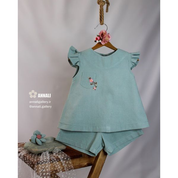 ست تاپ و شورتک ماریا رنگ آبی
