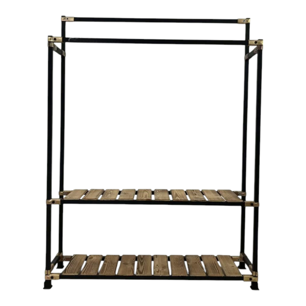 رگال لباس ایستاده چوب و فلز مدل دوگانه