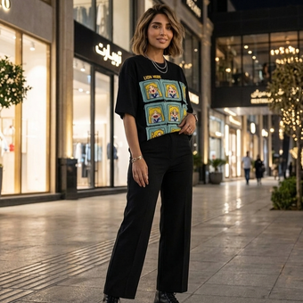 تیشرت‌ زنانه مدل کارلا مشکی