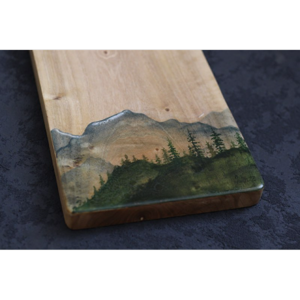 تخته سرو چوب طبیعی با نقاشی آبرنگ