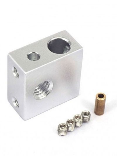 محفظه آلومینیومی هیتر پرینتر سه‌بعدی MK8 همراه محافظ مسی ترمیستور