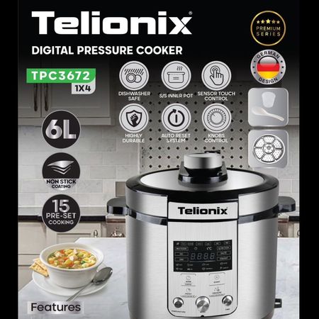 قبل خرید تماس بگیرید پلوپز و زودپز دیجیتال تِلیونیکس مدل TPC3672