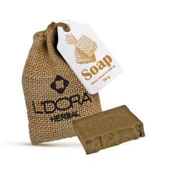 صابون گیاهی حاوی عصاره‌ عسل و زعفران  70 گرمی  Soap with Honey Extract and Saffron
