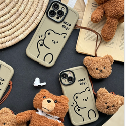 قاب خرسی Teddy bear Nice Day همراه آویز کد LC01033