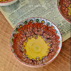 پیاله ماستی گل قرمز