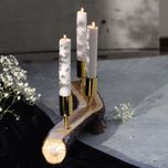 جاشمعی چوب طبیعی مدل سه شعله فلزی | کالکشن کنده