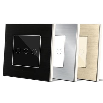 کلید لمسی سه پل تویا آلومینیومی مشکی