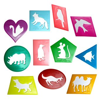 شابلون مدل حیوانات و اشکال هندسی مجموعه 11 عددی