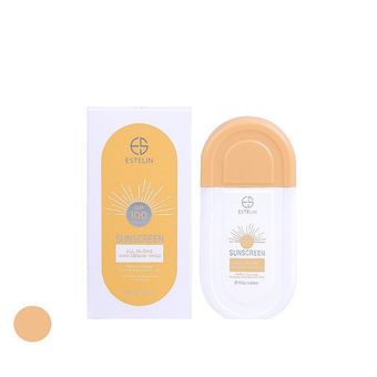 کرم ضد آفتاب رنگی استیلن، SPF 100، مدل All-In-One، مناسب انواع پوست با تنالیته متوسط و حجم  100 میلی‌لیتر،  ضدآب، محافظت‌کننده د