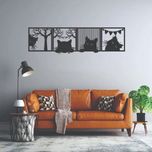 استیکر مدل چاوه پنل گربه چوبی مجموعه چهار عددی