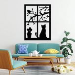 استیکر دیواری طرح گربه پشت پنجره