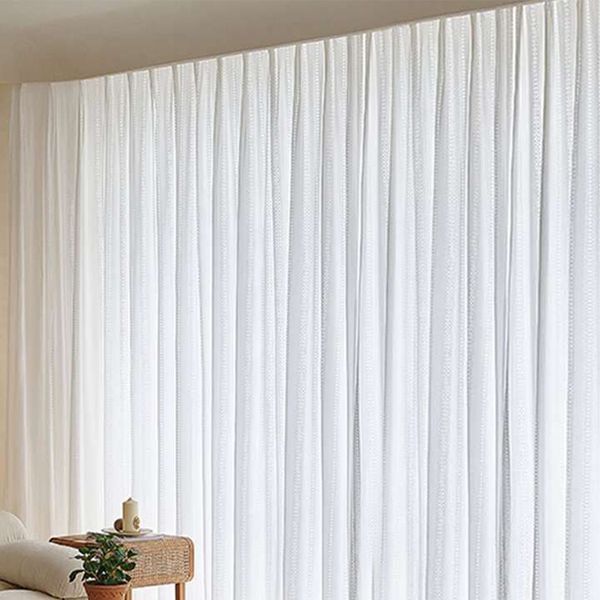 رده تیکو دکو مدل پلیسه کتان شفاف افکت دار سایز 250x280 سانتی متر