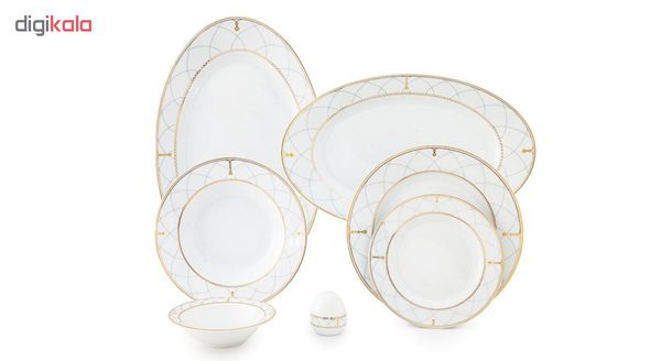 سرویس غذاخوری 28 پارچه چینی زرین ایران سری ایتالیا اف مدل رومانا درجه یک